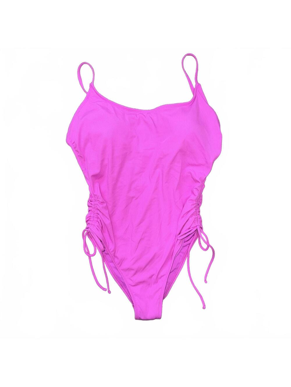 Shade & Shore One Piece Pink Ruched Side Women's Swimsuit XL NWT